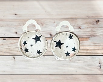 Mini ear clips stars 10 mm