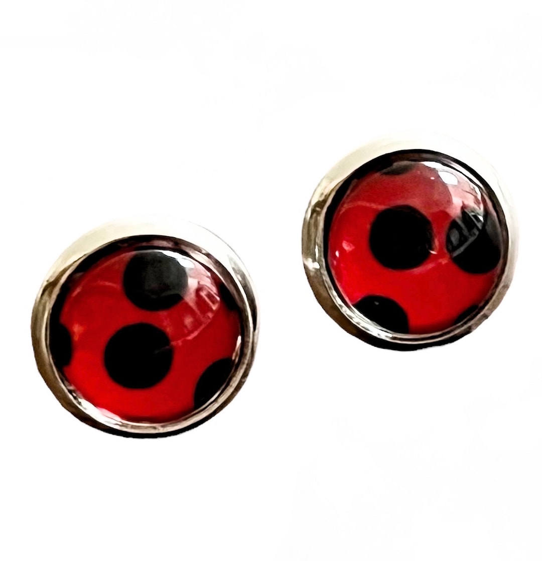 Ladybug Gold Stud Earrings