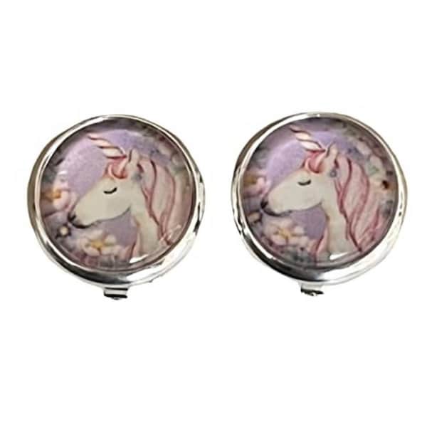 Ear clips without plug unicorn 10 mm