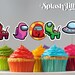 Among Us Cupcake Topper, Sticker, Party Decoration, Instant Download ...