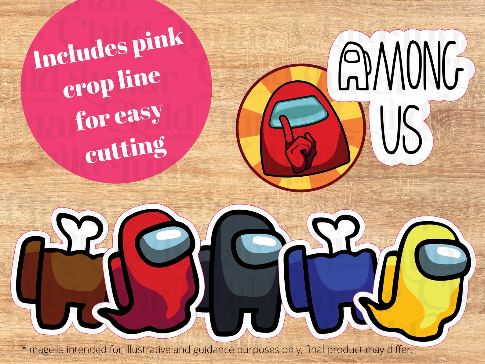 Among Us Cupcake Topper Sticker Party Decoration Instant - Etsy