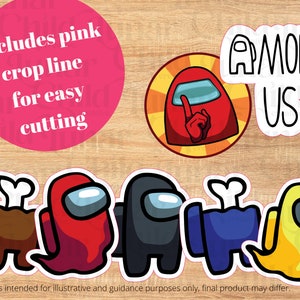 Among Us Cupcake Topper Sticker Party Decoration Instant - Etsy