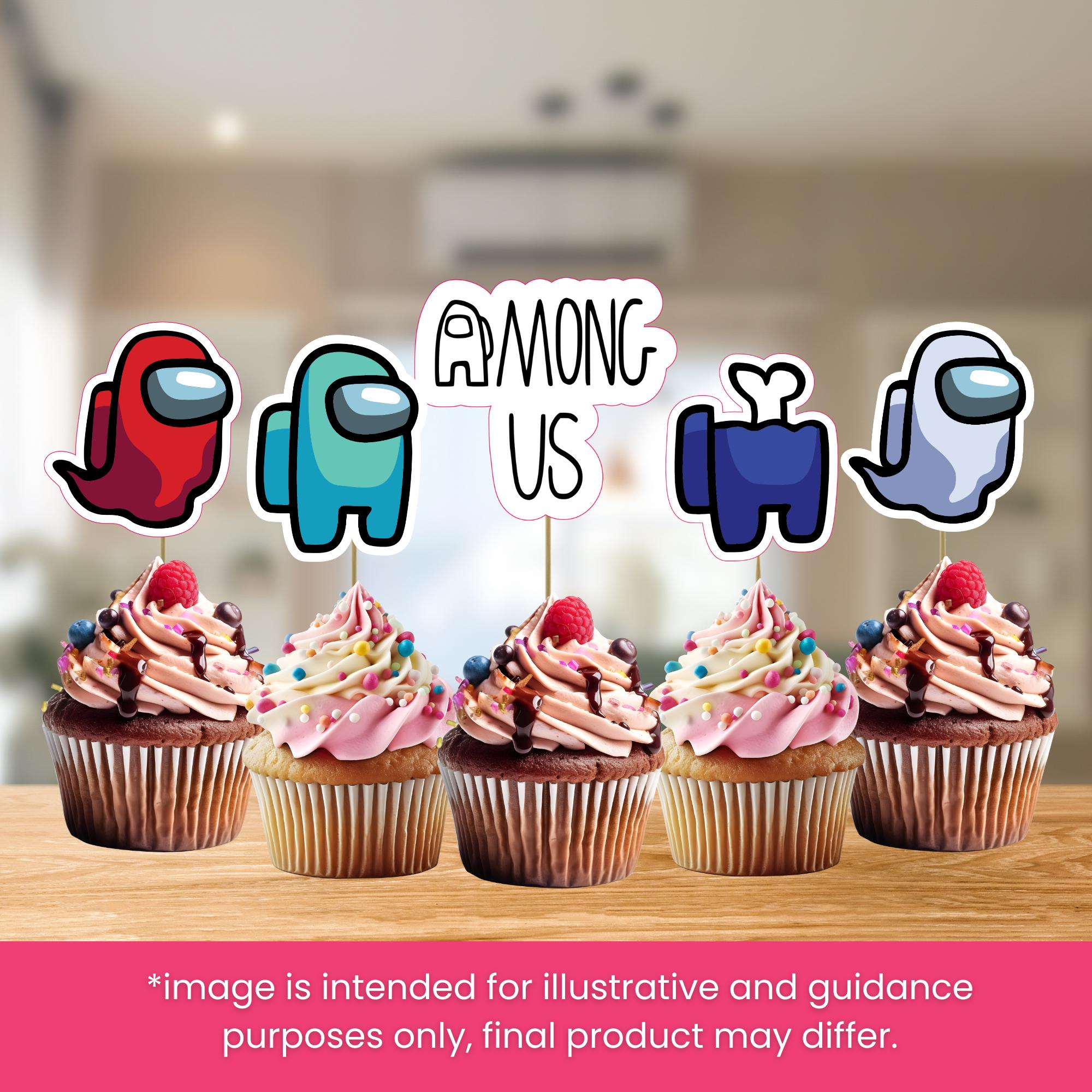 Among Us Cupcake Topper, Sticker, Party Decoration, Instant Download ...