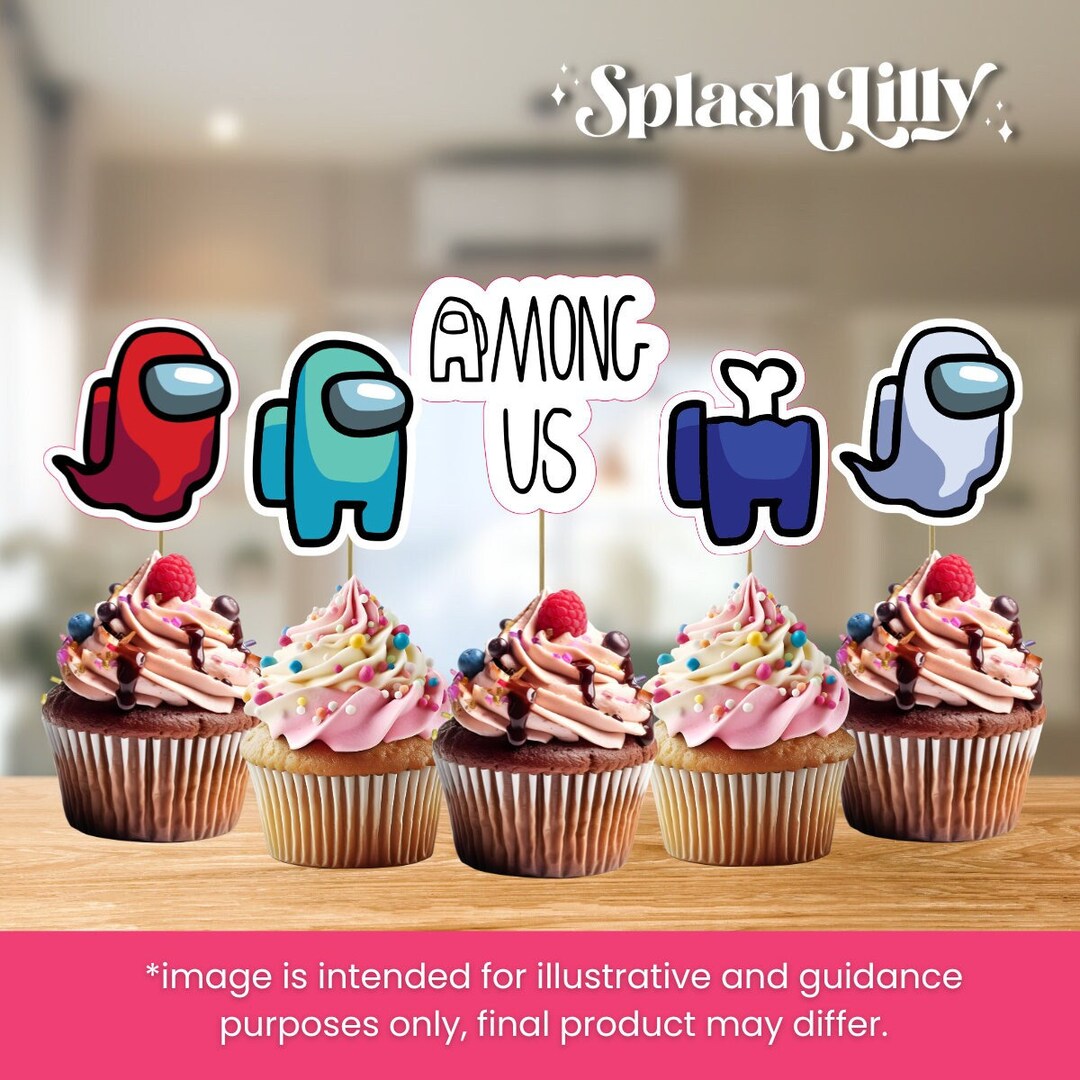 Among Us Cupcake Topper, Sticker, Party Decoration, Instant Download ...