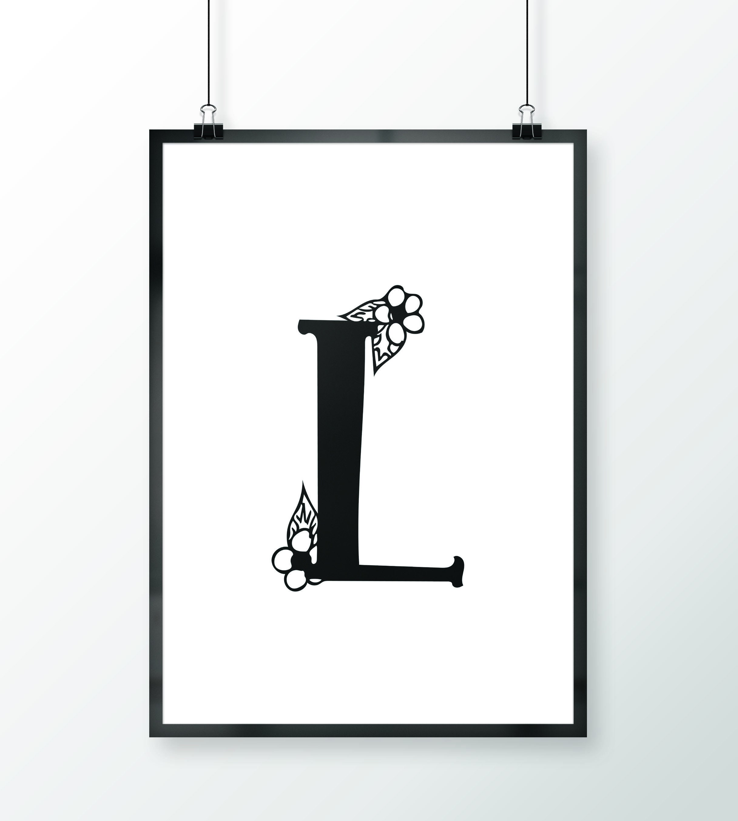 Letter L Wall Art L Initial Print DIGITAL DOWNLOAD Etsy UK
