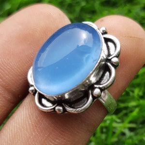 Natural Opal Ring, Ethnic Jewelry Handmade Gemstone Ring, Vintage Jewelry Ring, 925 Sterling Silver Plated Jewelry Size- 6.5 US