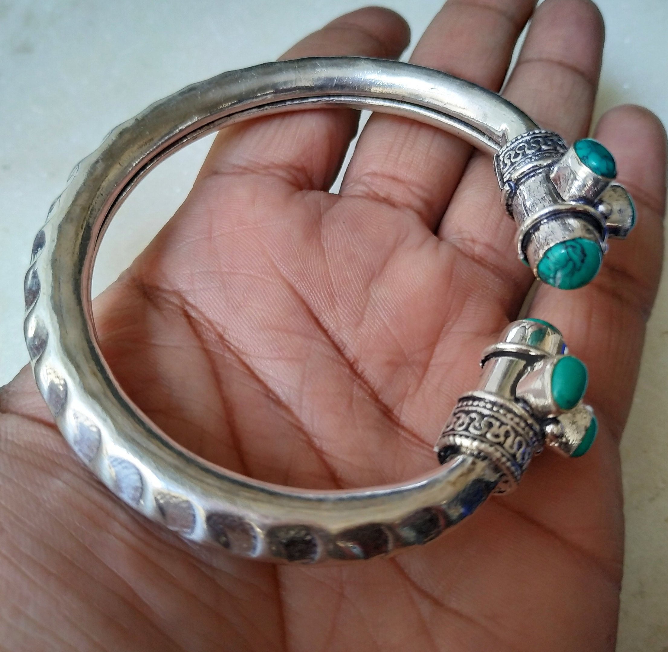 Tuareg Silver Bracelet Handmade Tribal Bangle Cuff Sterling