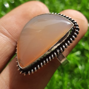 Natural Opal Ring, Ethnic Jewelry Handmade Gemstone Ring, Vintage Jewelry Ring, 925 Sterling Silver Plated Jewelry, Adjustable