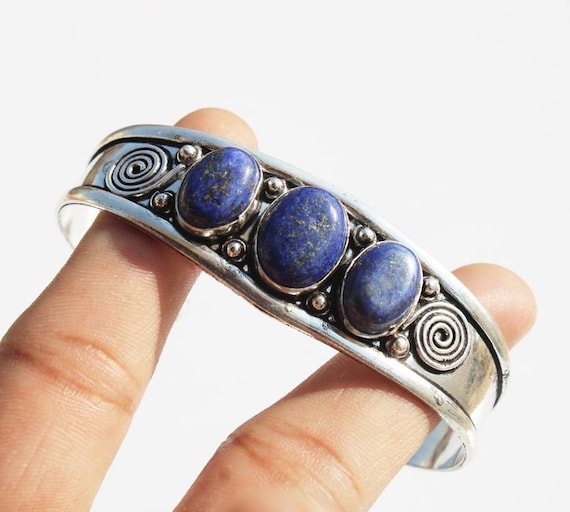 Bracelet Manchette En Argent Sterling 925 Avec Morganite - Réglable à La Main - Bijou Artisanal