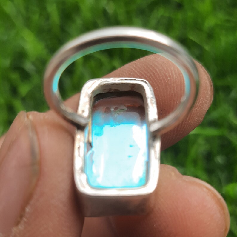 Ethnic Jewelry Handmade Gemstone Ring 925 Sterling Silver Plated Jewelry Vintage Jewelry Ring Natural White Topaz Ring Size US 5