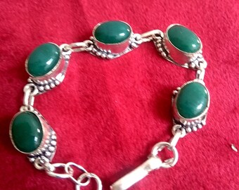925 sterling silver plated stone bracelet,fashion bracelet,oxidized silver bracelet
