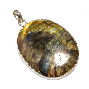 FLASHY LABRADORITE GEMSTONE, handmade silver plated, jewelry pendant 2.42&quot;,plated fashion pendant,wedding gift,valentine gift, gift for her