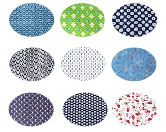 0,3m Baumstoff (11,50 EUR/m), verschiedene Muster, blau / weiß, grün,  Muscheln, Blumen, Blümchen, Ornamente