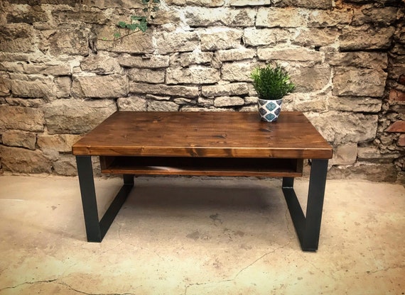 Coffee Table Loft Etsy Industrie Steel Legs Side Solid - Table Wood Shabby Side Lounge Lumber Design Chick Table Table Vintage
