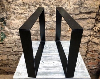 Table legs 50 cm / 45 cm / 39 cn / 30 cm wide - black powder-coated - table runners made of steel DIY