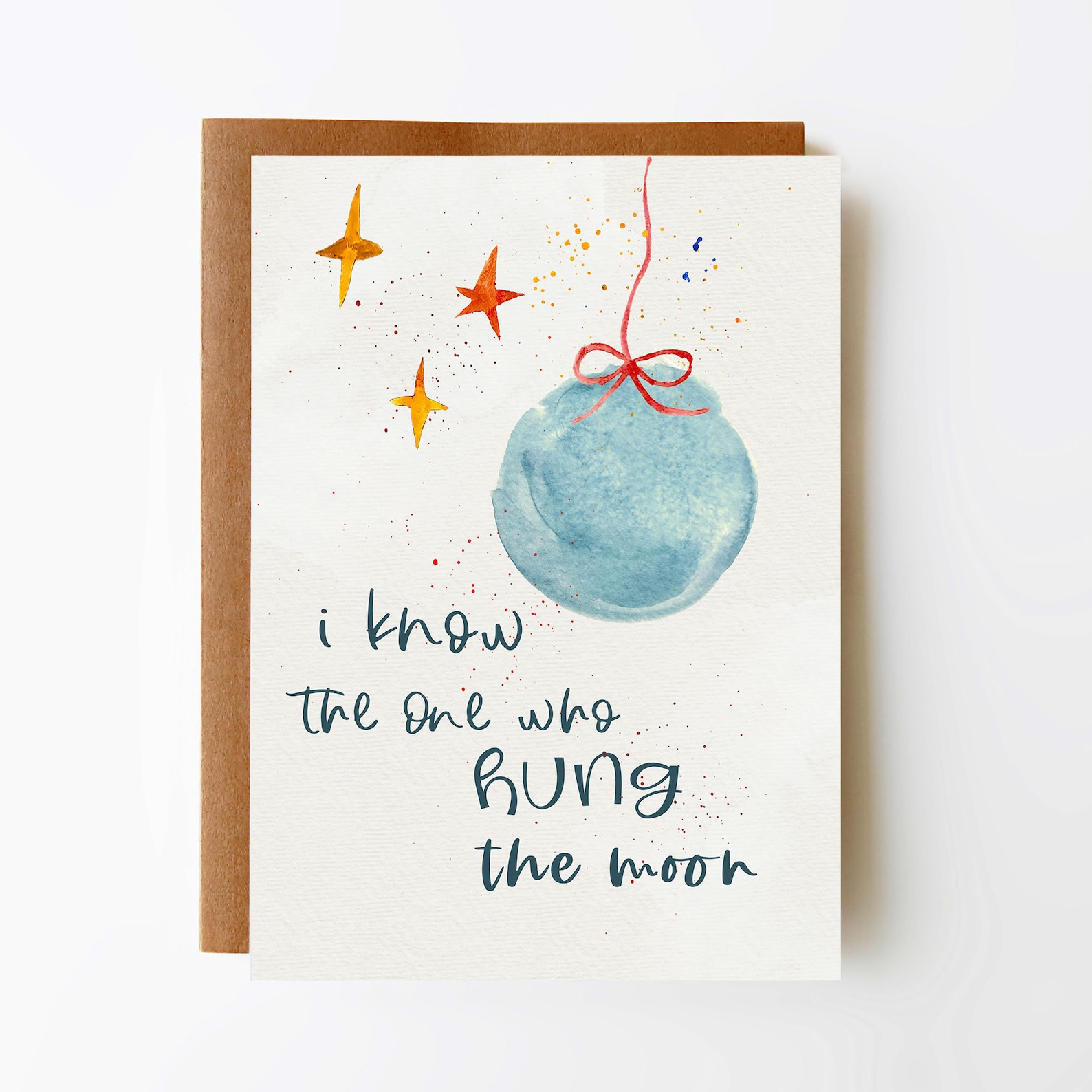 I Know Who Hung the Moon Inspirational Card Encouragement Etsy