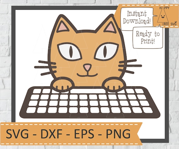 Download Cat And Keyboard Svg Computer Cat Svg Dxf Png Eps Cat Etsy 3D SVG Files Ideas | SVG, Paper Crafts, SVG File