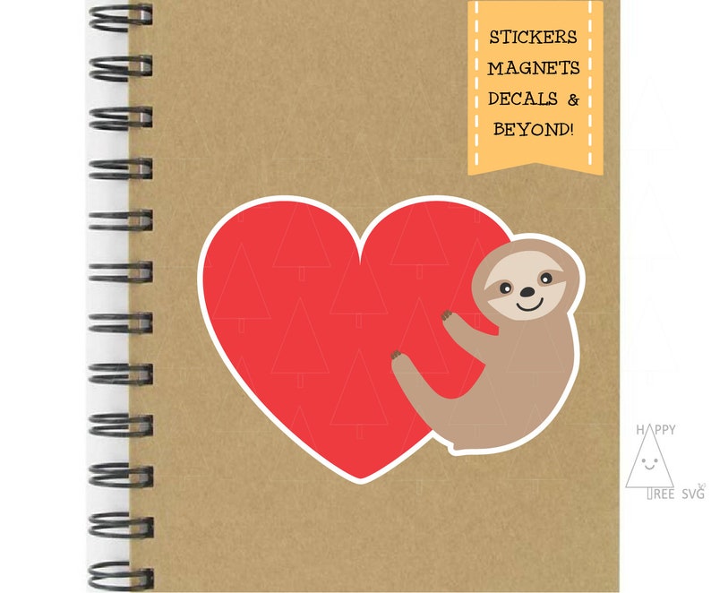 Download Sloth on Heart SVG Valentines Day SVG PNG clipart | Etsy