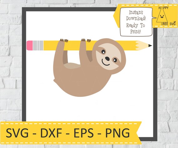 Download Sloth Svg Sloth On Pencil Svg Hanging Sloth Svg Dxf Png Etsy PSD Mockup Templates