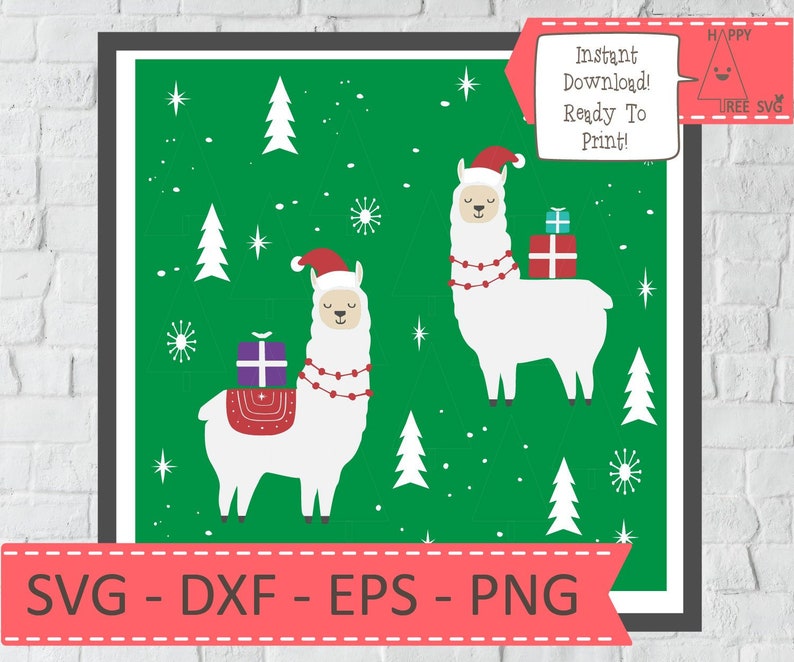 Download Christmas llama SVG llama svg dxf png eps clipart | Etsy