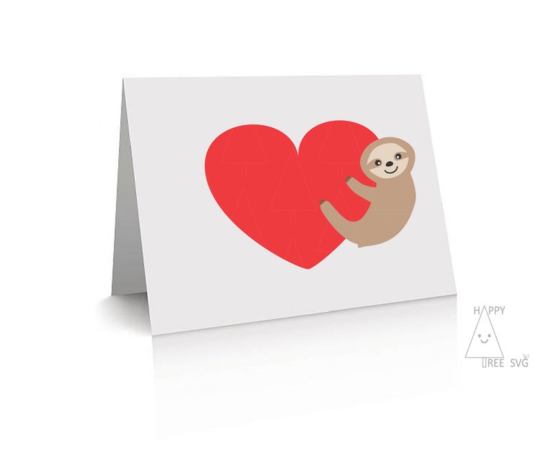 Download Sloth on Heart SVG Valentines Day SVG PNG clipart | Etsy