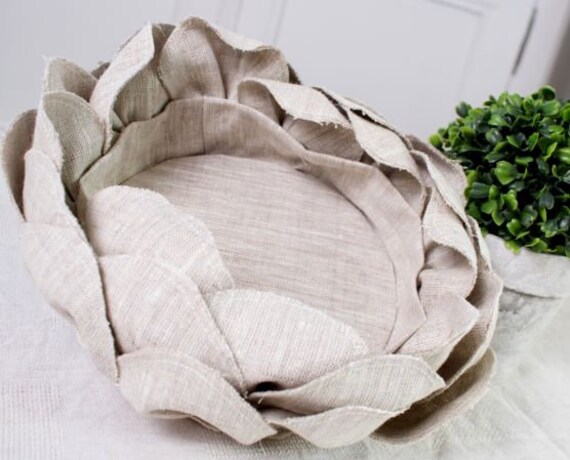 Corbeille Pétales en Lin