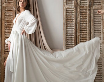 Silk Long Bridal robe for wedding, Bride robe wide sleeves Boudoir Dressing gown, Maternity Dress for Photo Shoot Pregancy photography robe