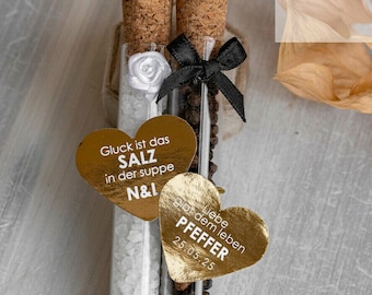 Personalisiert Gastgeschenke Hochzeit wir gehoren zusammen wie Salz Pfeffer Hochzeit Reagenzglas Gastgeschenk Hochzeitsgäste Brautpaar Namen