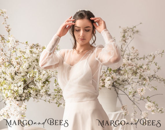 Wedding Bolero Long Sleeve Bridal Coverup Puff Sleeve - Etsy