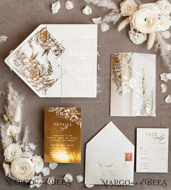 Luxury Golden Wedding Invitation Paper Graphic by Muhammad Rizky Klinsman ·  Creative Fabrica