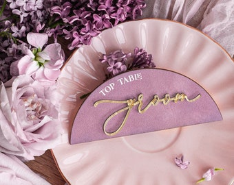 Modern Mauve Arch Place Card with or without Stand, Premium Wedding Seat Cards, Luxury Seating Card, Gold 3D Guest Names, Editable Text, MvS