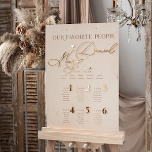 rustic Wedding Table Plan, Wooden and Gold Modern Seating Chart, 3d Elegant Find Your Seat - Seating Plan, Boho Wedding Table Plan, wdGPx