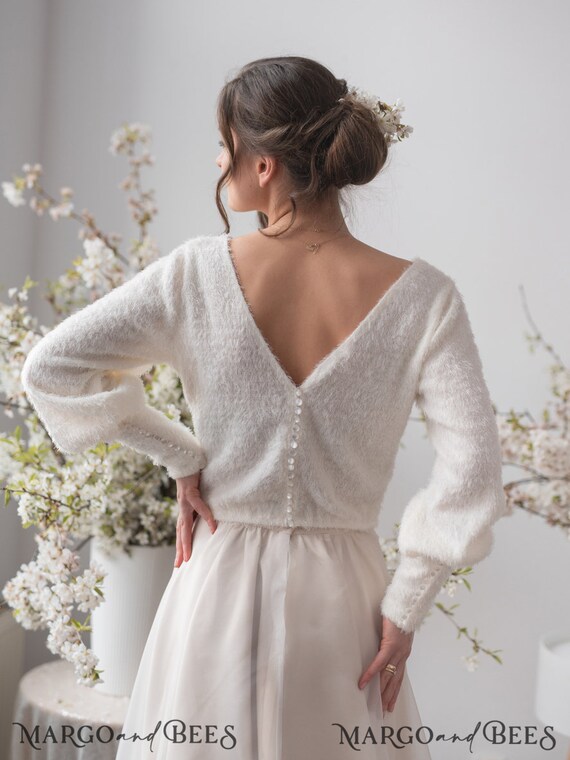 Wedding Bolero Long Sleeve Bridal Coverup Puff Sleeve - Etsy Finland