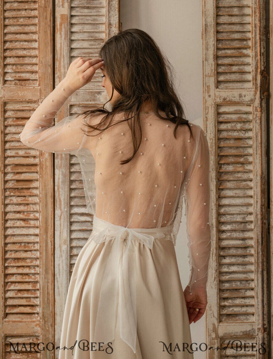 Gorais Lace Wedding Jacket GORAIS Tulle Bolero Shrug Long