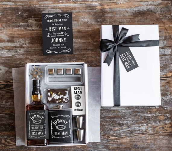 Elegant Black And White Groomsman Wedding Thank You Gift Box Etsy Ireland