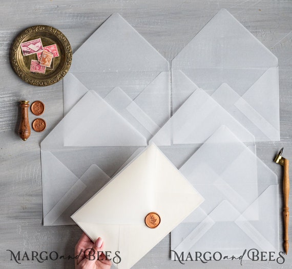 Vellum Transparent Custom Envelopes, Elegant Envelopes Tracing Paper,  Luxury Invitation Envelope, Card Clear Envelopes 