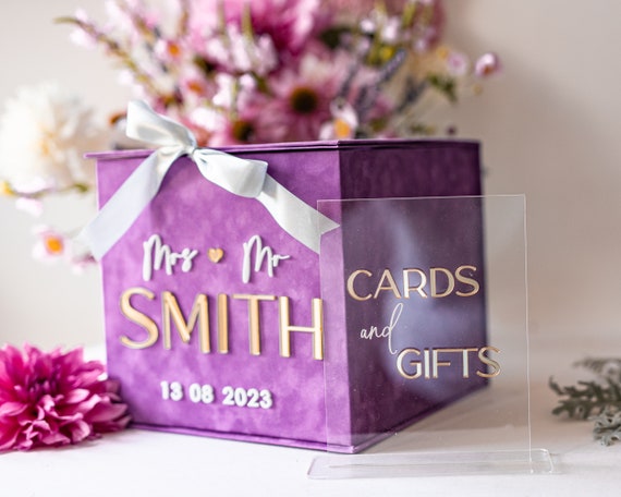 Gift Card Box, Velvet Beige wedding wishing well money gift card