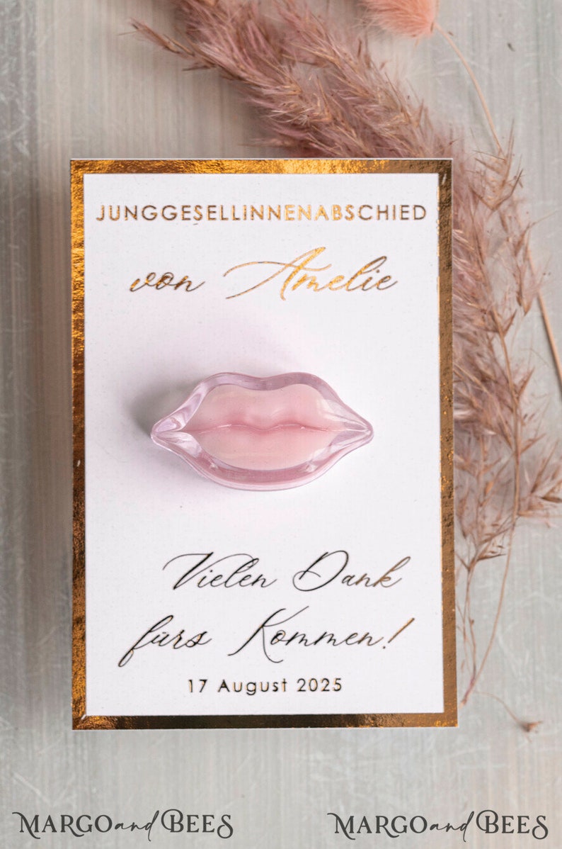 JGA geschenke gäste, Kreative Gastgeschenke für junggesellinnenabschied, Dankeschön zum JGA Kleine Geschenke für Freundinnen Lippenbalsam