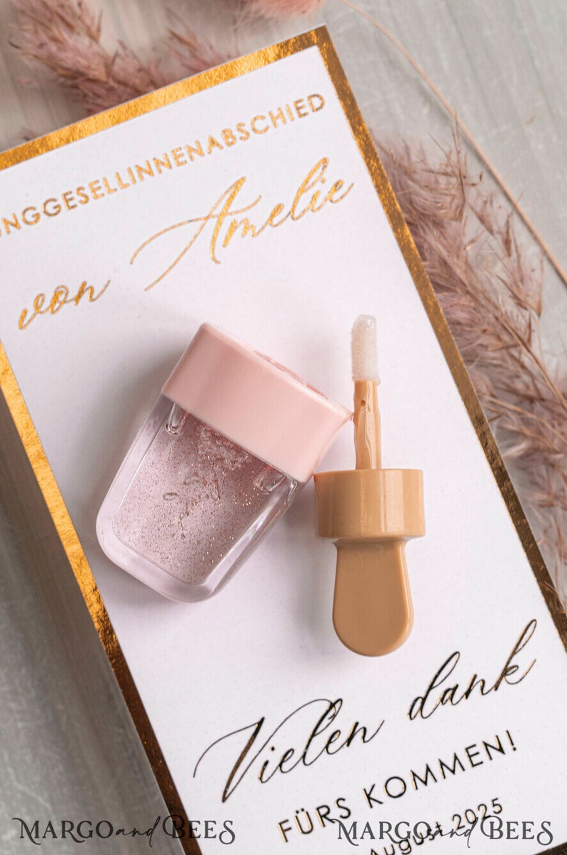 JGA geschenke gäste, Kreative Gastgeschenke für junggesellinnenabschied, Dankeschön zum JGA Kleine Geschenke für Freundinnen Lippenbalsam