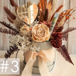 XXL Geschenkschachtel für Geld Geldgeschenk zur Hochzeit mit Strauß aus Trockenblumen personalisiert Reagenzglas für Geld gift box for money image 3