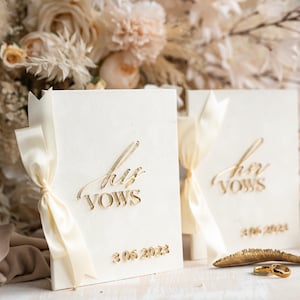 Bride & groom vow books set of 2, wedding vow books, personalized vow booklets, his and her vows, custom vow cases, bridal shower gift, IvS