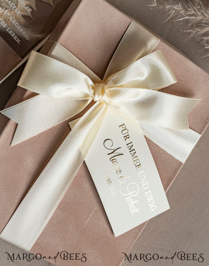 Geschenkschachtel für Geld Geldgeschenk zur Hochzeit mit Strauß aus Trockenblumen personalisiert Geschenk für Brautpaar Reagenzglas für Geld