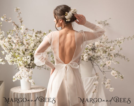 Wedding Bolero Long Sleeve Bridal Coverup Puff Sleeve - Etsy Denmark