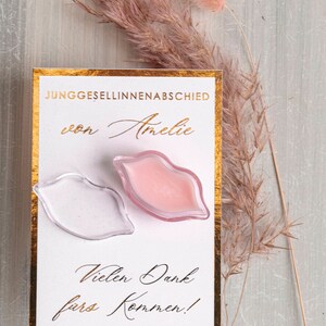 JGA geschenke gäste, Kreative Gastgeschenke für junggesellinnenabschied, Dankeschön zum JGA Kleine Geschenke für Freundinnen Lippenbalsam