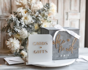 Gift Card Box & Sign Set, Velvet grey wedding wishing well money gift card box, Grey Luxury Card Box, Grey Wedding Money Box, VelGr