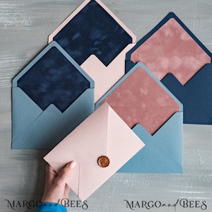 Custom Colors Handmade Envelopes with custom Velvet Liner, Elegant Envelopes Velvet Liner, Luxury Invitation Envelope, Card Envelopes