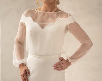 Perfekte schiere Hochzeit Bolero oder Jacke für die Braut, klassische Braut Bolero, elegante Hochzeit Bluse Tüll für zukünftige Frau, Hochzeit Dres Cover