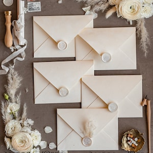 Elegant Ivory Velvet Handmade Envelopes  Elegant Velvet Envelope Luxury Invitation Envelope Card Envelopes