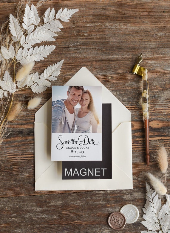 Elegant Affordable Save The Date Cards With Your Picture Personalised Handmade Wedding Save The Dates Custom Save The Date With Your Photo