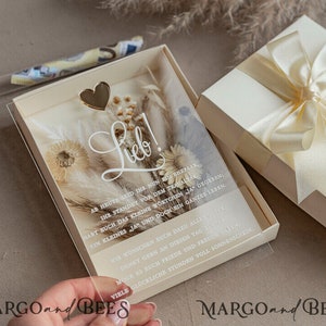 Geschenkschachtel für Geld Geldgeschenk zur Hochzeit mit Strauß aus Trockenblumen personalisiert Geschenk für Brautpaar Reagenzglas für Geld